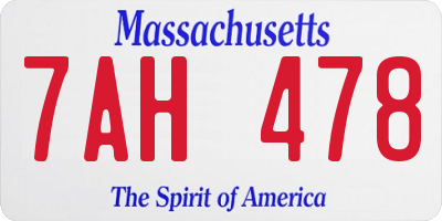MA license plate 7AH478