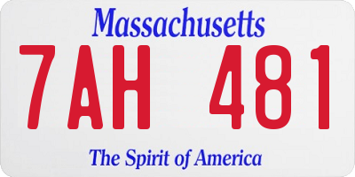 MA license plate 7AH481
