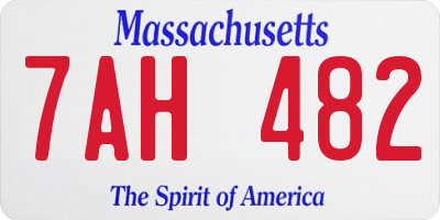 MA license plate 7AH482