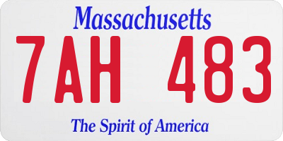 MA license plate 7AH483
