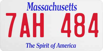 MA license plate 7AH484