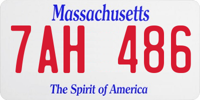 MA license plate 7AH486