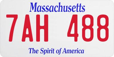MA license plate 7AH488