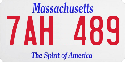 MA license plate 7AH489