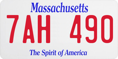 MA license plate 7AH490