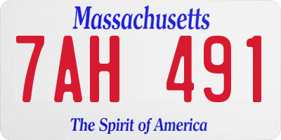 MA license plate 7AH491