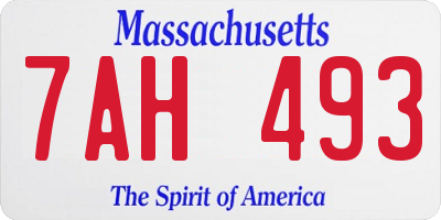 MA license plate 7AH493