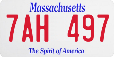 MA license plate 7AH497
