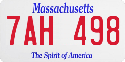 MA license plate 7AH498
