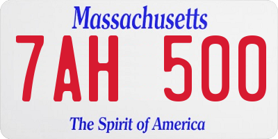 MA license plate 7AH500