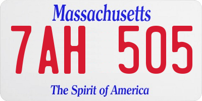 MA license plate 7AH505