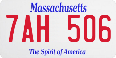 MA license plate 7AH506