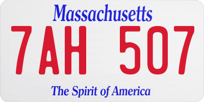 MA license plate 7AH507