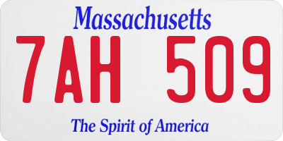 MA license plate 7AH509