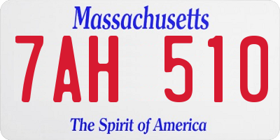 MA license plate 7AH510