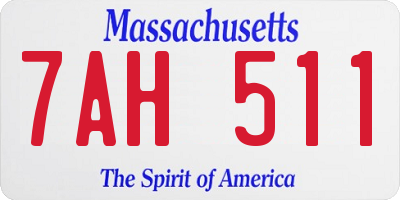 MA license plate 7AH511