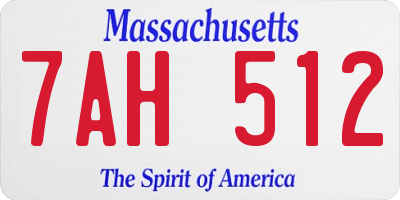 MA license plate 7AH512