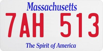 MA license plate 7AH513