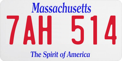 MA license plate 7AH514