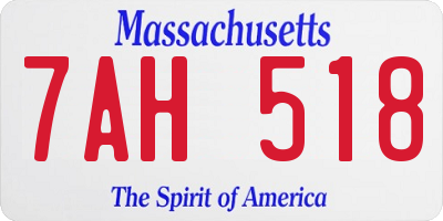 MA license plate 7AH518