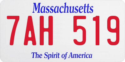 MA license plate 7AH519