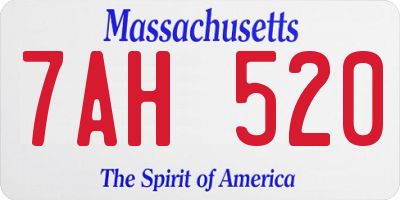 MA license plate 7AH520