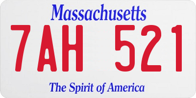 MA license plate 7AH521