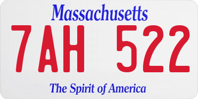 MA license plate 7AH522