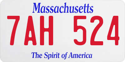 MA license plate 7AH524