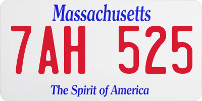 MA license plate 7AH525