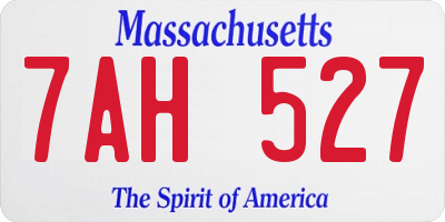 MA license plate 7AH527