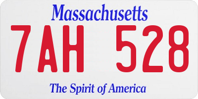 MA license plate 7AH528