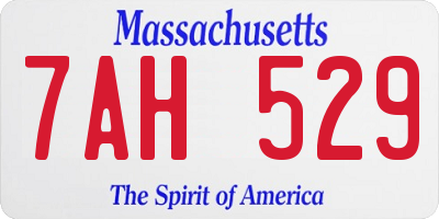MA license plate 7AH529