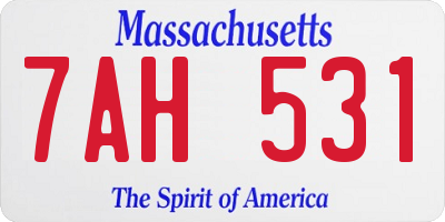 MA license plate 7AH531