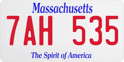 MA license plate 7AH535