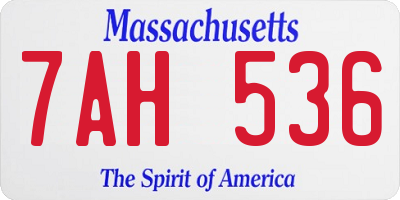 MA license plate 7AH536