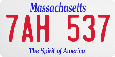 MA license plate 7AH537