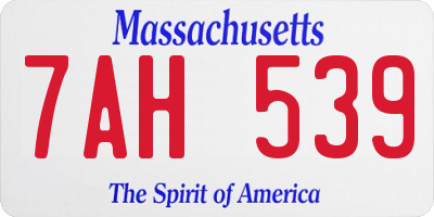 MA license plate 7AH539