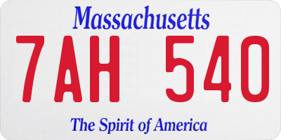MA license plate 7AH540