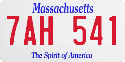 MA license plate 7AH541