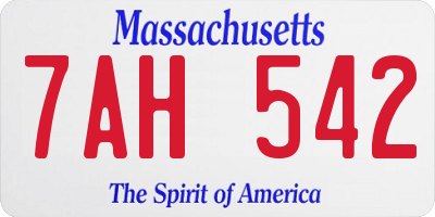 MA license plate 7AH542