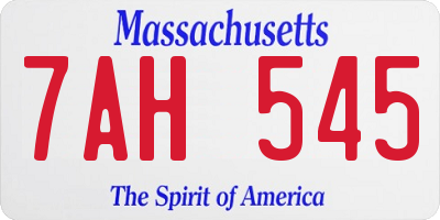 MA license plate 7AH545