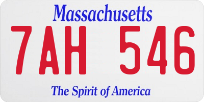 MA license plate 7AH546