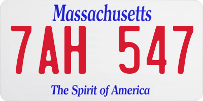 MA license plate 7AH547