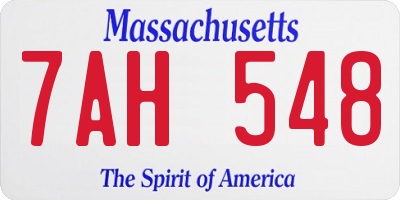 MA license plate 7AH548