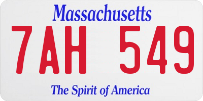 MA license plate 7AH549