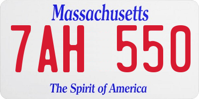 MA license plate 7AH550