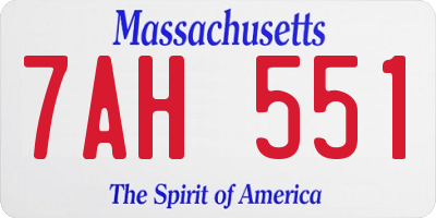 MA license plate 7AH551