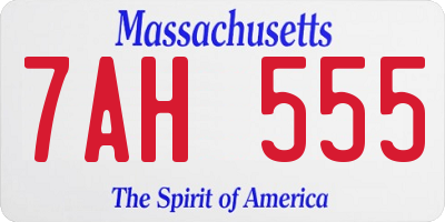 MA license plate 7AH555