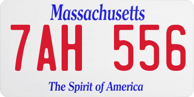 MA license plate 7AH556